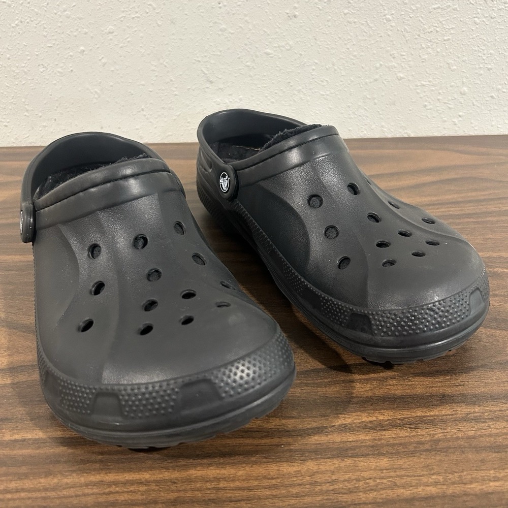 Crocs Classic Lined Clogs Dual Comfort Shoes Black M 9 W 11 Unisex Baya Faux Fur
